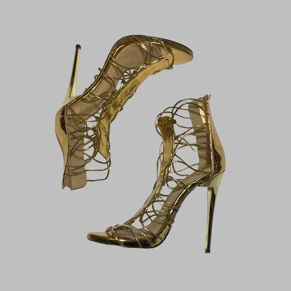 Gold Gladiator Heels